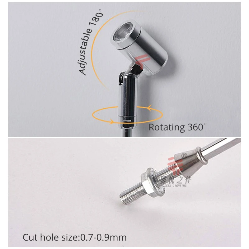Jewelry Counter Display Light 4Pcs 1W Adjustable Height 120-420mm 3000K 4000K 6000K Swivel Head 85-265V