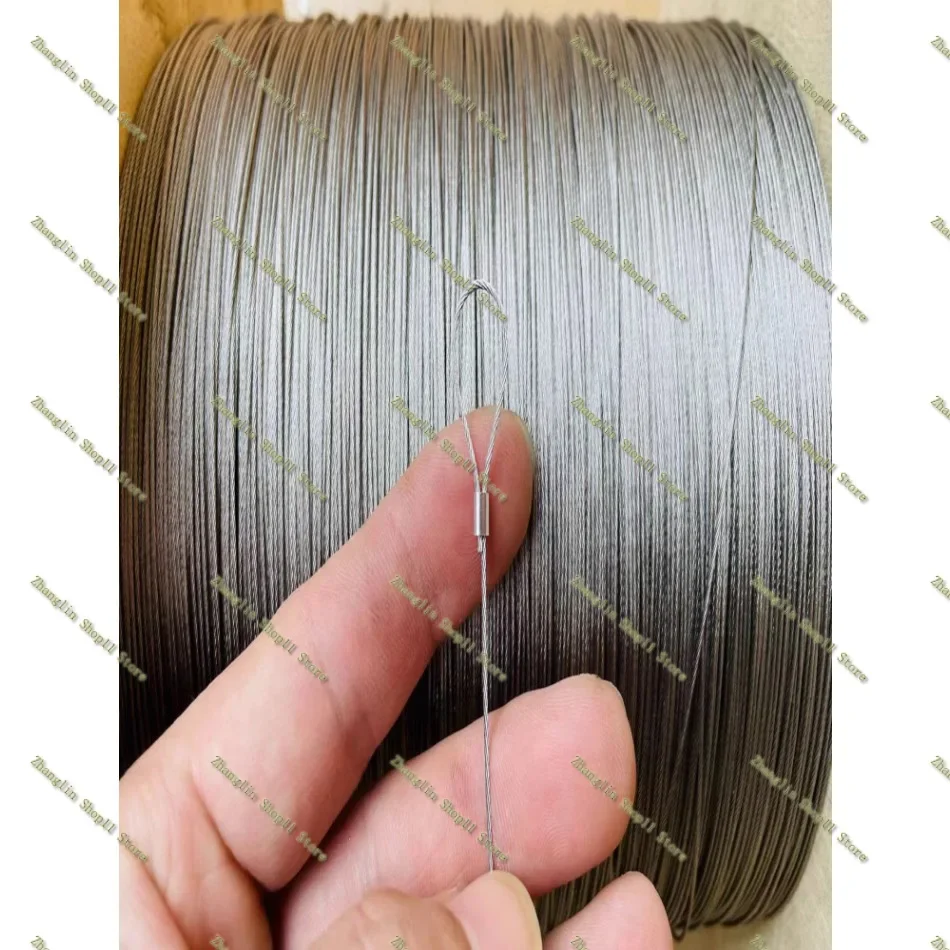 0.3mm-4mm 20M-100M 304 Stainless Steel Wire Rope, Sea Fishing Line Chain Hook Line Crystal Soft 7x7 7x19 Clothesline