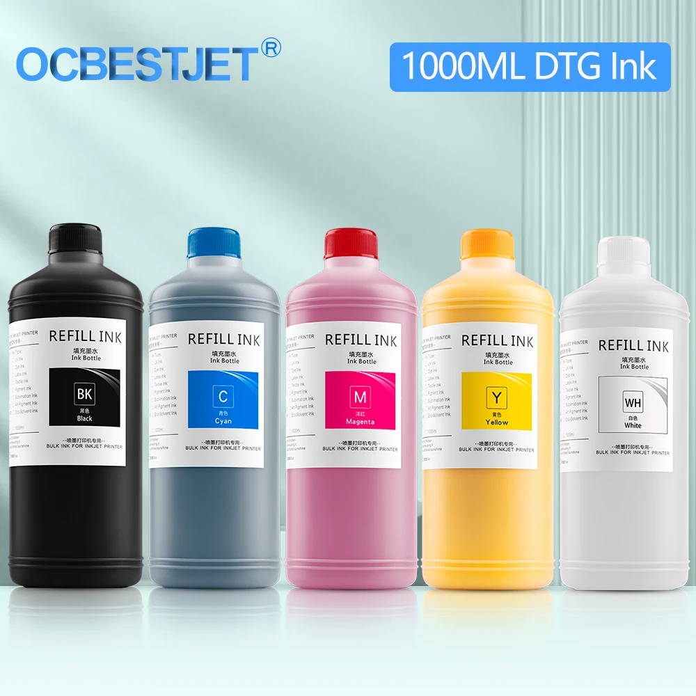 tinta dtg para impressora epson tinta textil do vestuario adequado para dx5 dx6 dx7 tx800 i3200 l1800 1390 r1900 r3000 9600 4800 f2000 f2100 1000ml 01