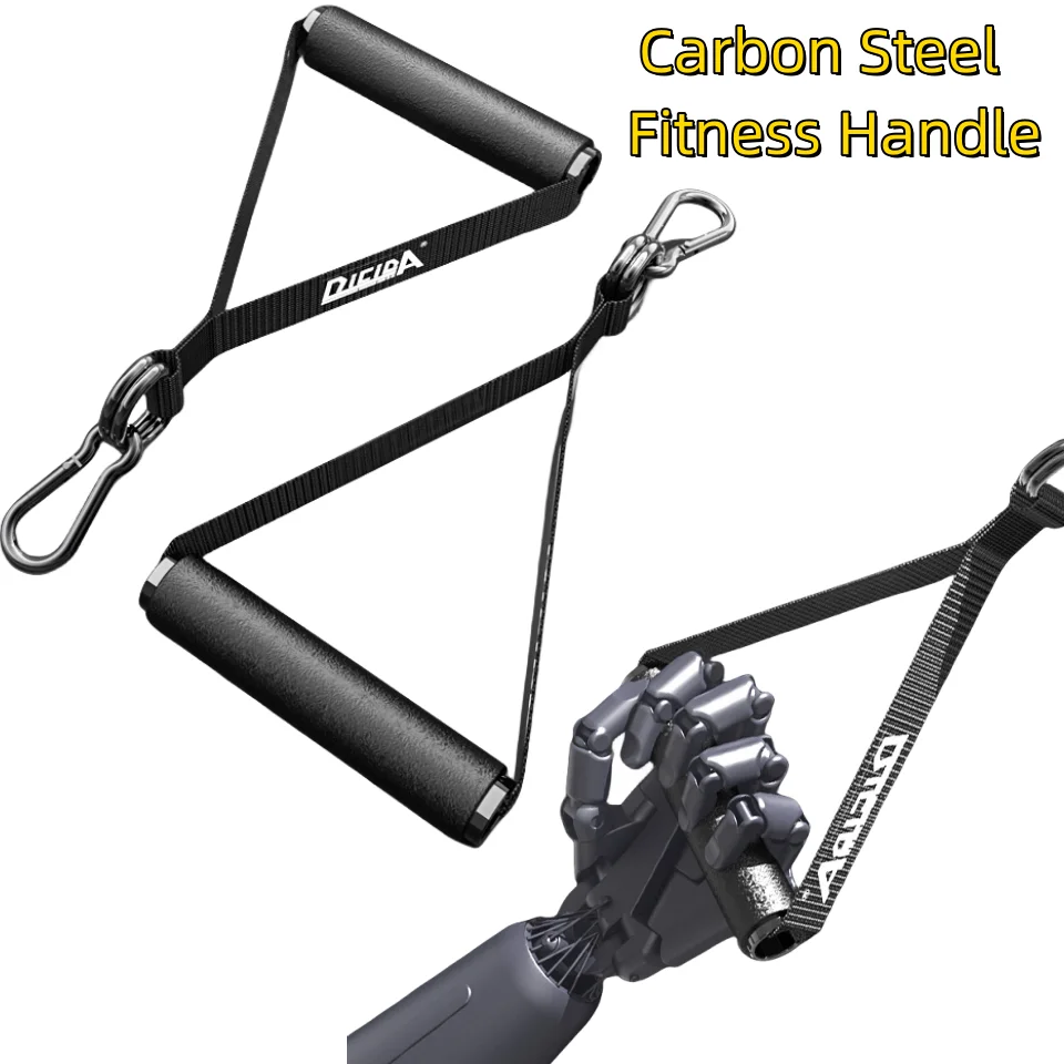 Carbon Steel Exercise Handles Resistance Bands Handles Gym Equipment Accessories Metal Fitness Handles for Strength Training