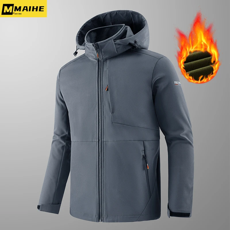 New Jacket For Men  Autumn and Winter Warm Windproof Waterproof Thickened Hooded Jackets Outdoor Travel Hiking Clothing for Men