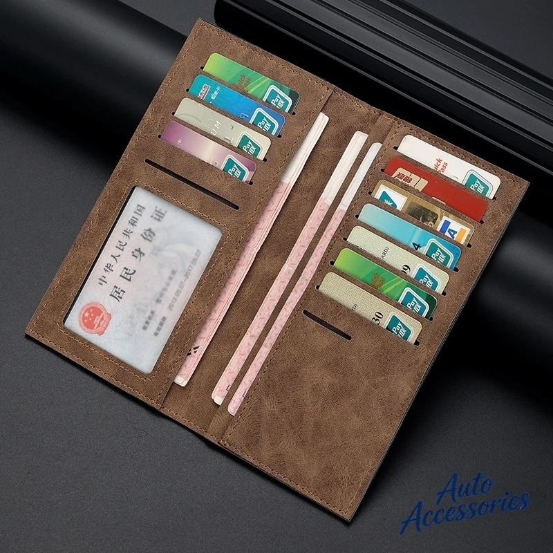 High Quality Male Long Wallet Vintage Portable Checkbook Organizer Card Holder Wallets For Hyundai Elantra i10 i30 Tucson N Line - view 6