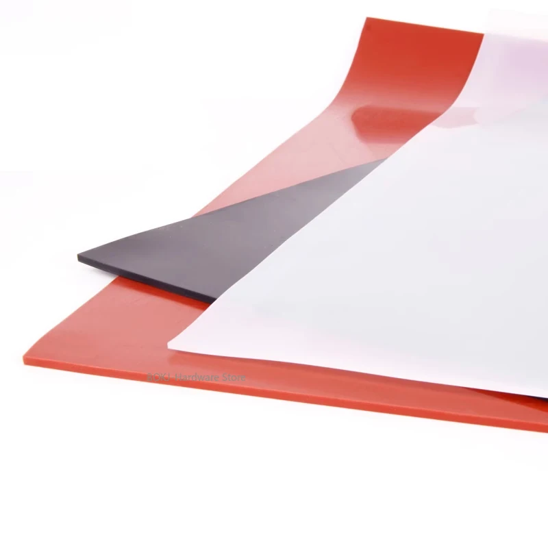 Silicone rubber sheet heat-resistant silicone pad red/black/transparent DIY customized 0.5 1 2 3 4 5mm