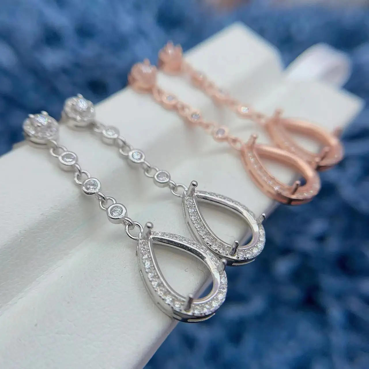 MeiBaPJ البطانة قطرة الماء شكل 8*12 مللي متر S925 الفضة النقية لتقوم بها بنفسك ضوء الفاخرة شرابة القرط المرأة حلية الزفاف العقيق اليشم مجوهرات