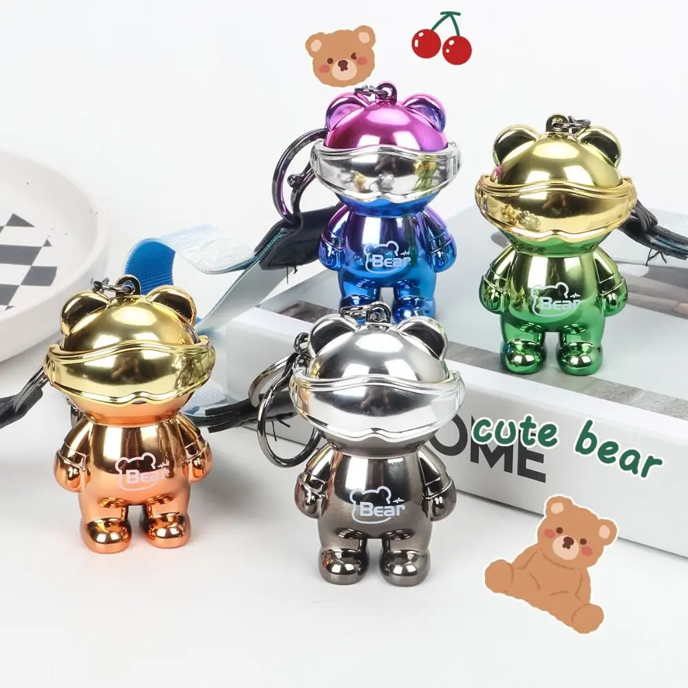 

Cute Glowing Eye Mask Bear Keychain Gradient Mechanical Bear Glowing Gradient Bear Keyring Cute Exquisite Children's
