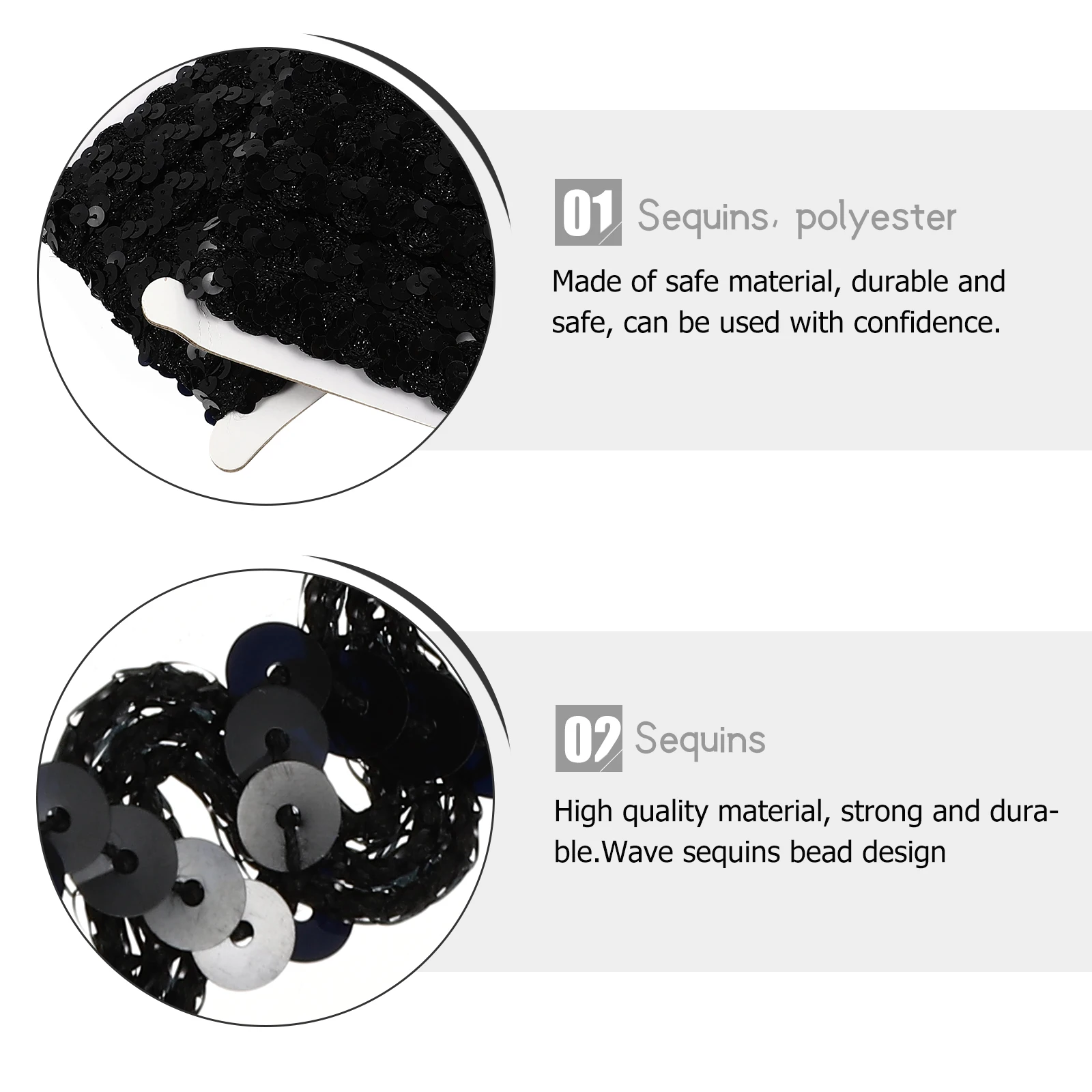 

2Pcs DIY Sequin Lace Trim Decorative Lace Ribbon Soft Skin Friendly DIY Stage Clothes Accessories Handmade Craft Supply