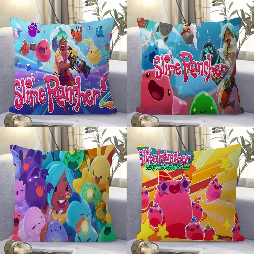 Game S-Slime R-Rancher Cushion Cover Inches Farmhouse Decor Home Throw Pillow Covers for Couch Decorations