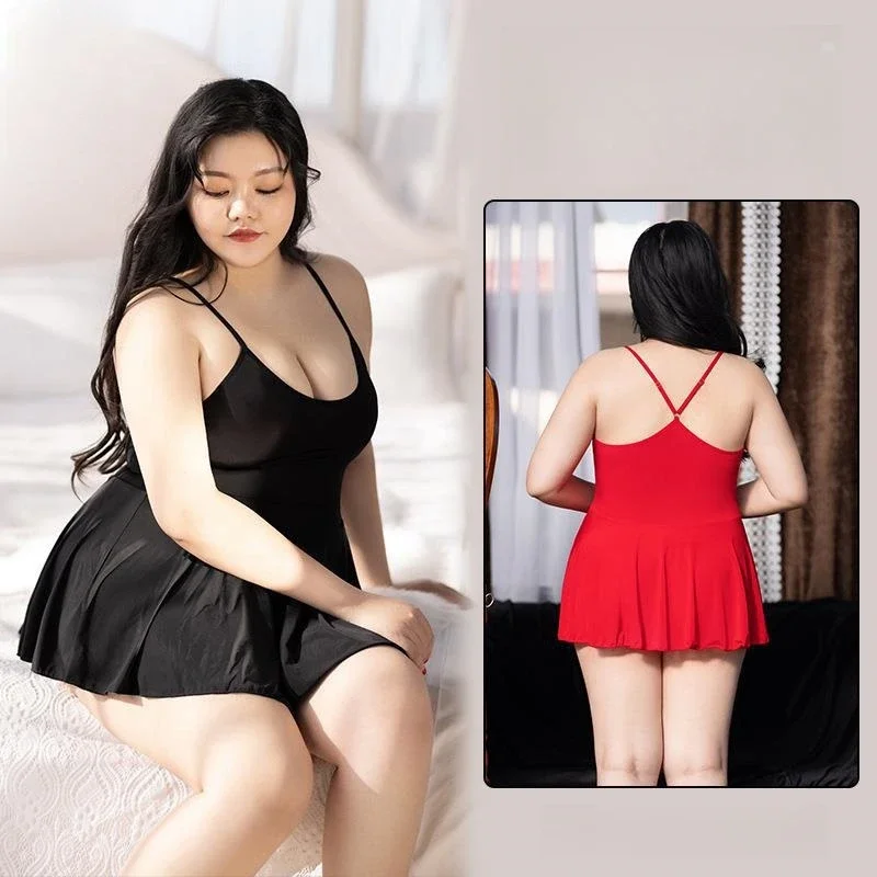 Plus Size Mini Dress Smooth See Through Shiny Long Dresses Sexy Strap Pencil Dress for XXXL Oversized Women Clothing Black White