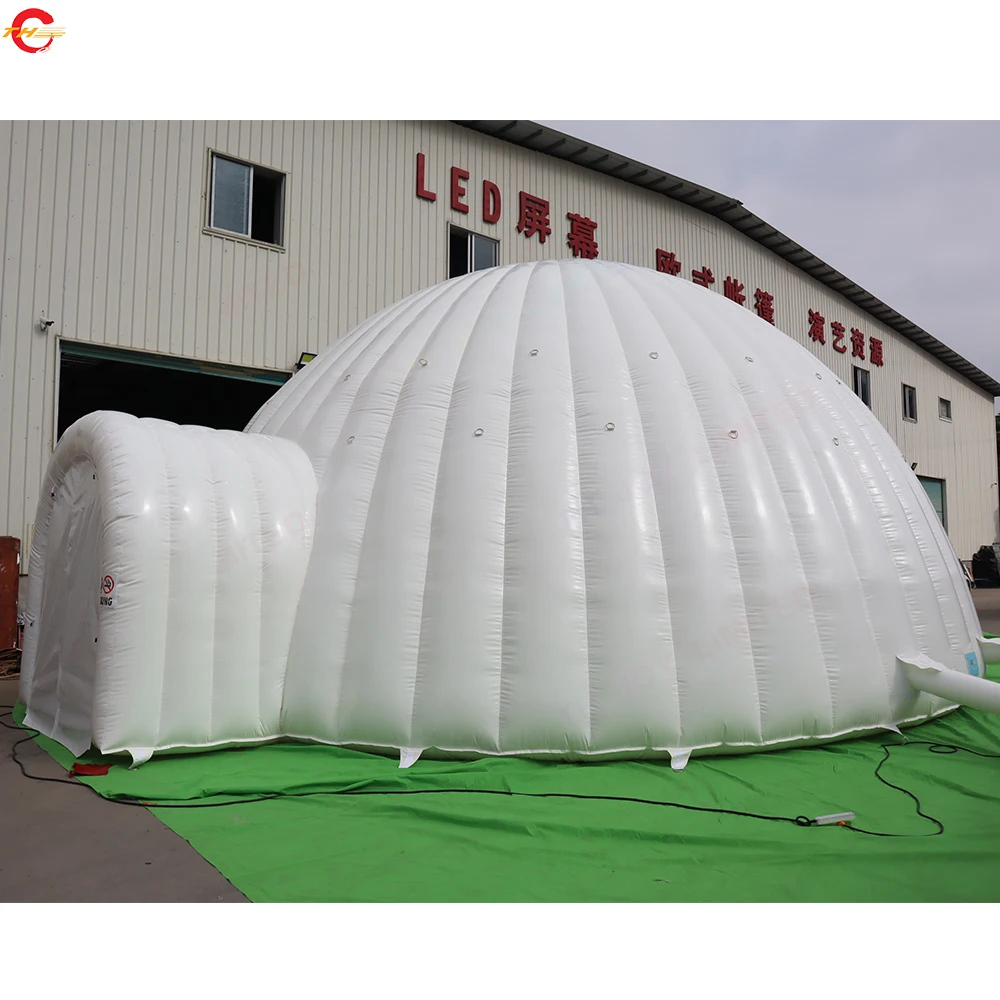 Spedizione gratuita 5m di diametro commerciale gonfiabile tenda a cupola in PVC tende da prato curve in vendita