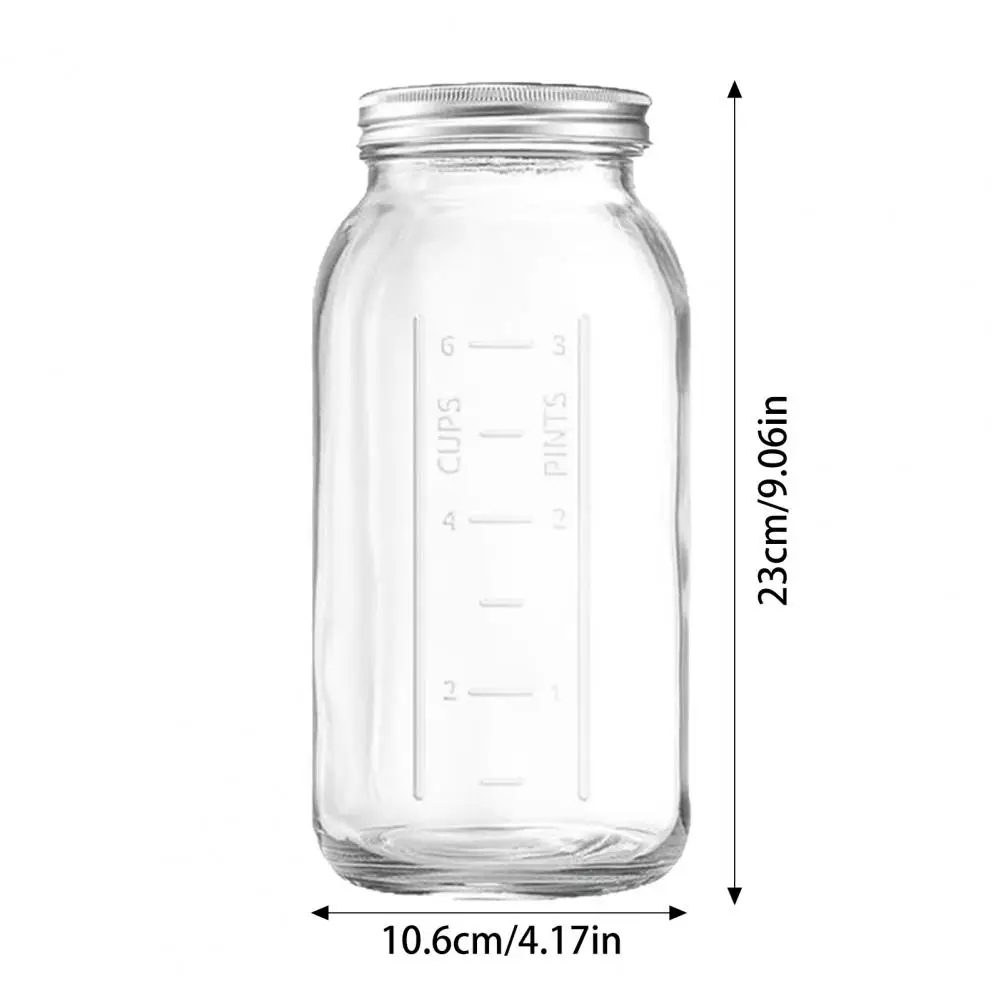 2000ML Wide Mouth Mason Glass Jar, Large Food Storage Jar with Lid, Dishwasher Safe Storage Container for Canning, Pickling, Jui - view 6