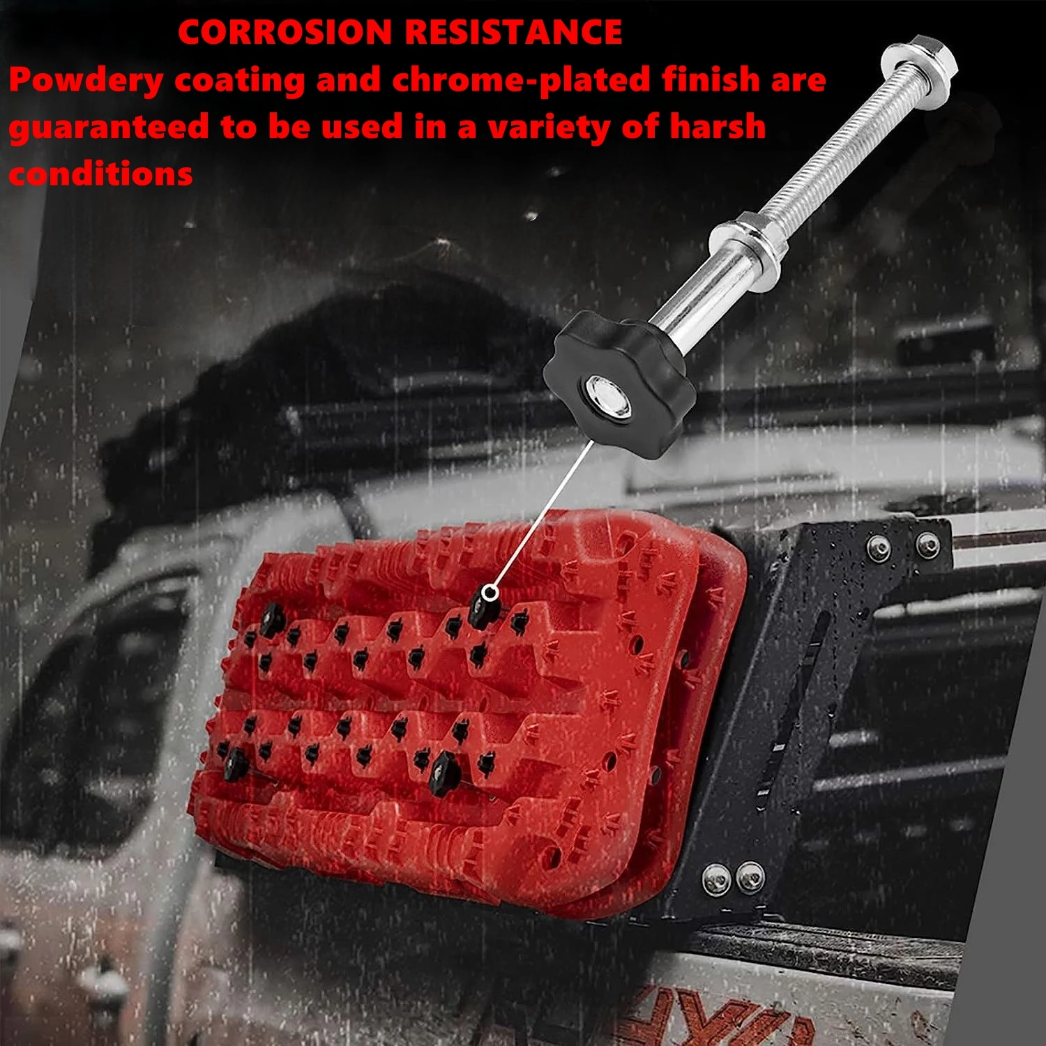Universal Recovery Traction Board Mounting Pins Kit Secure Hold For 4.72-6.69 Inch Hole Spacing All Offroad Vehicle Replace Part