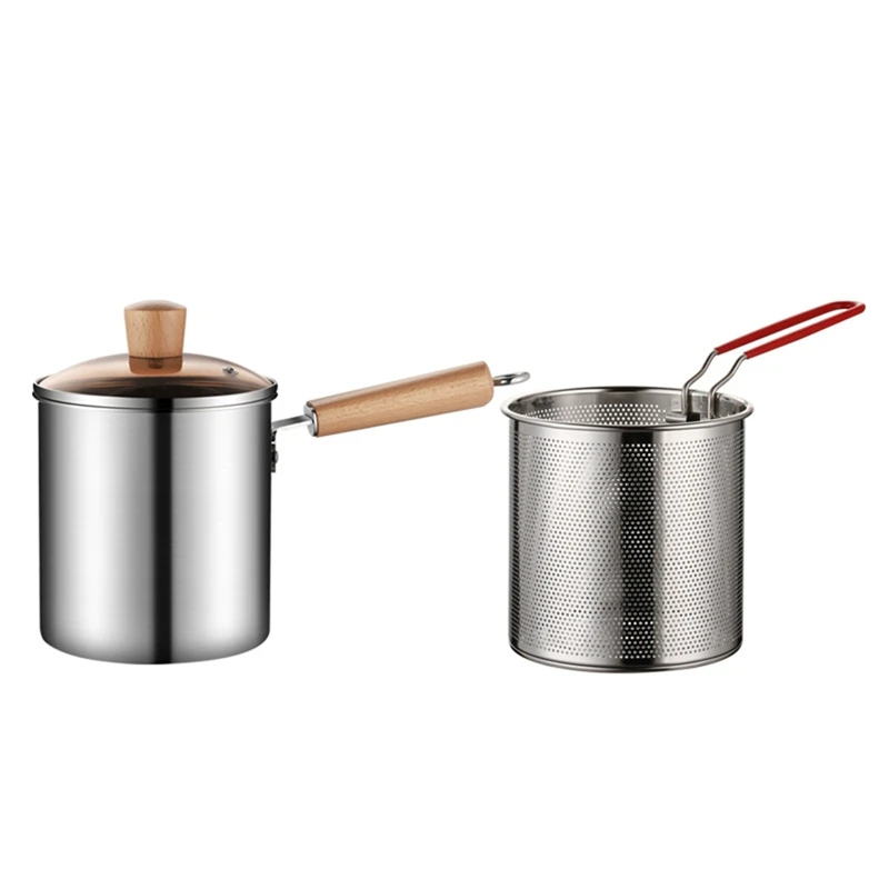 

Multi-Purpose Frying Pot With Handles Milk Pot Stainless Steel Fryer Fryer Cooking Pot Frying Pan Small Pot-FS-PHFU