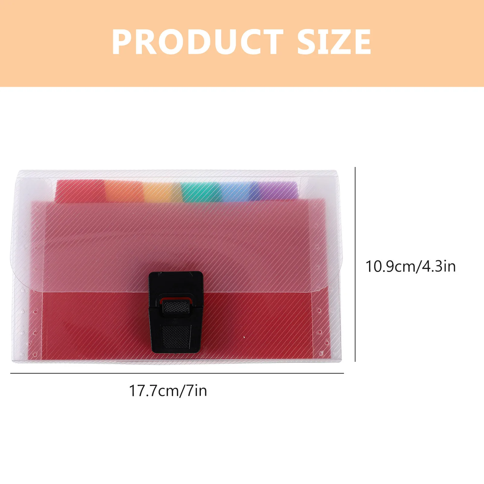Rainbow Accordion Folder Plastic File Organizer For Documents Receipts Business Cards Tickets Multi Pocket Expanding File