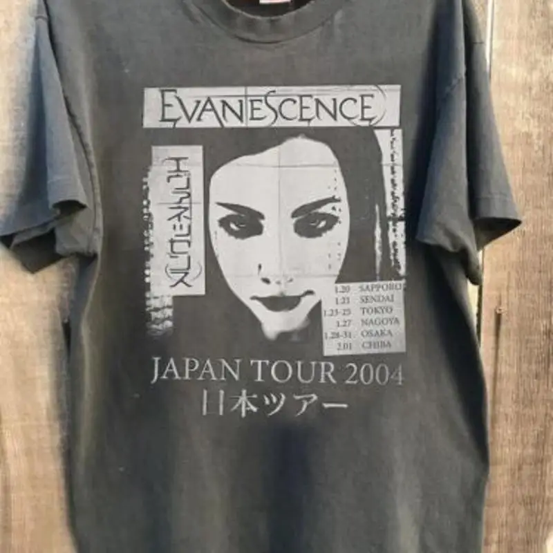 

Угольная футболка 90-х годов Remake Evanescent Japan Tour