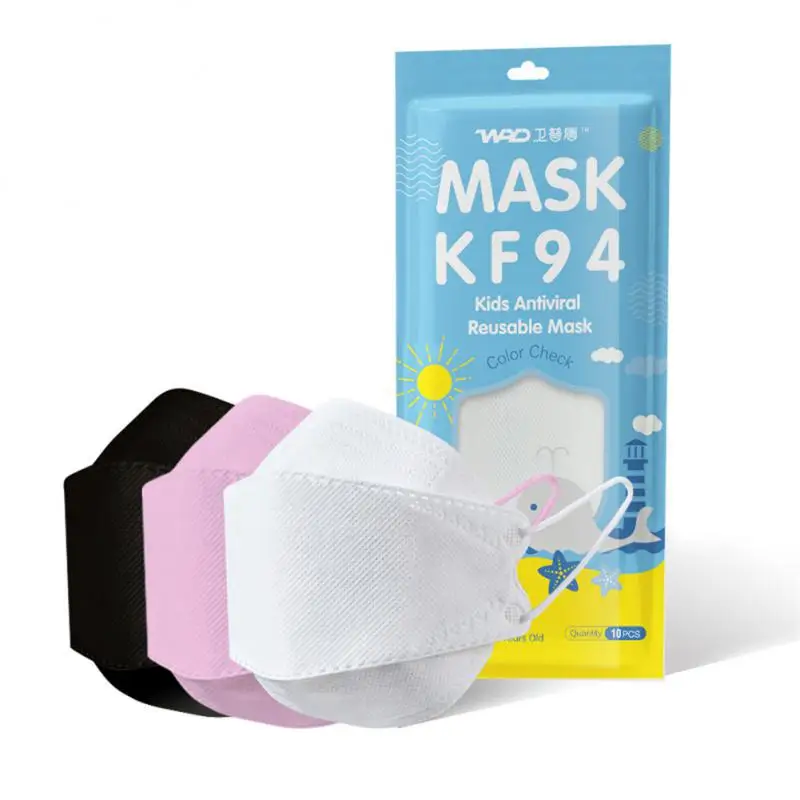 10Pcs Children\'s Copper Oxide Kf94 Mask Sterilization And Dust Prevention Breathable 3d Three-dimensional Kn95 Willow Leaf Mask