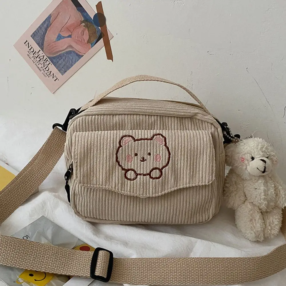 Schattige Japanse Mode Rits Effen Kleur Over De Schouder Mobiele Telefoon Tas Vrouwen Handtas Canvas Messenger Bag