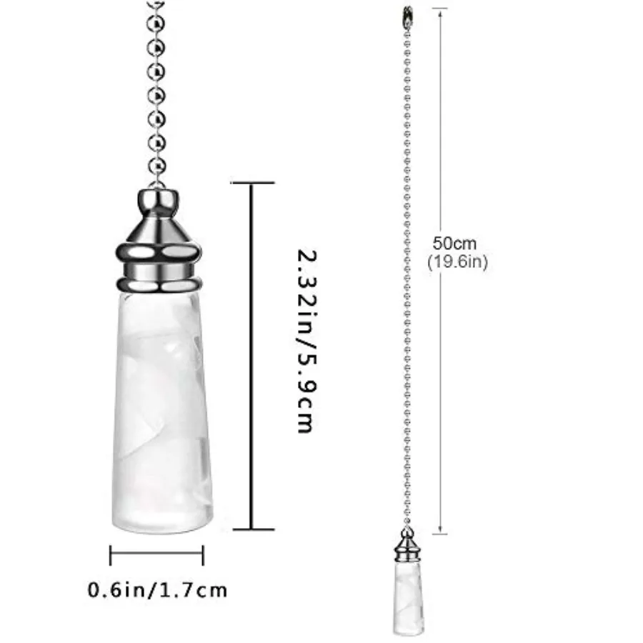 Ceiling Fan Pull Chain Ornaments 12 Inches Crystal Glass Perfume Bottle and Light Bulb Pull Chain Extension For Ceiling Light L