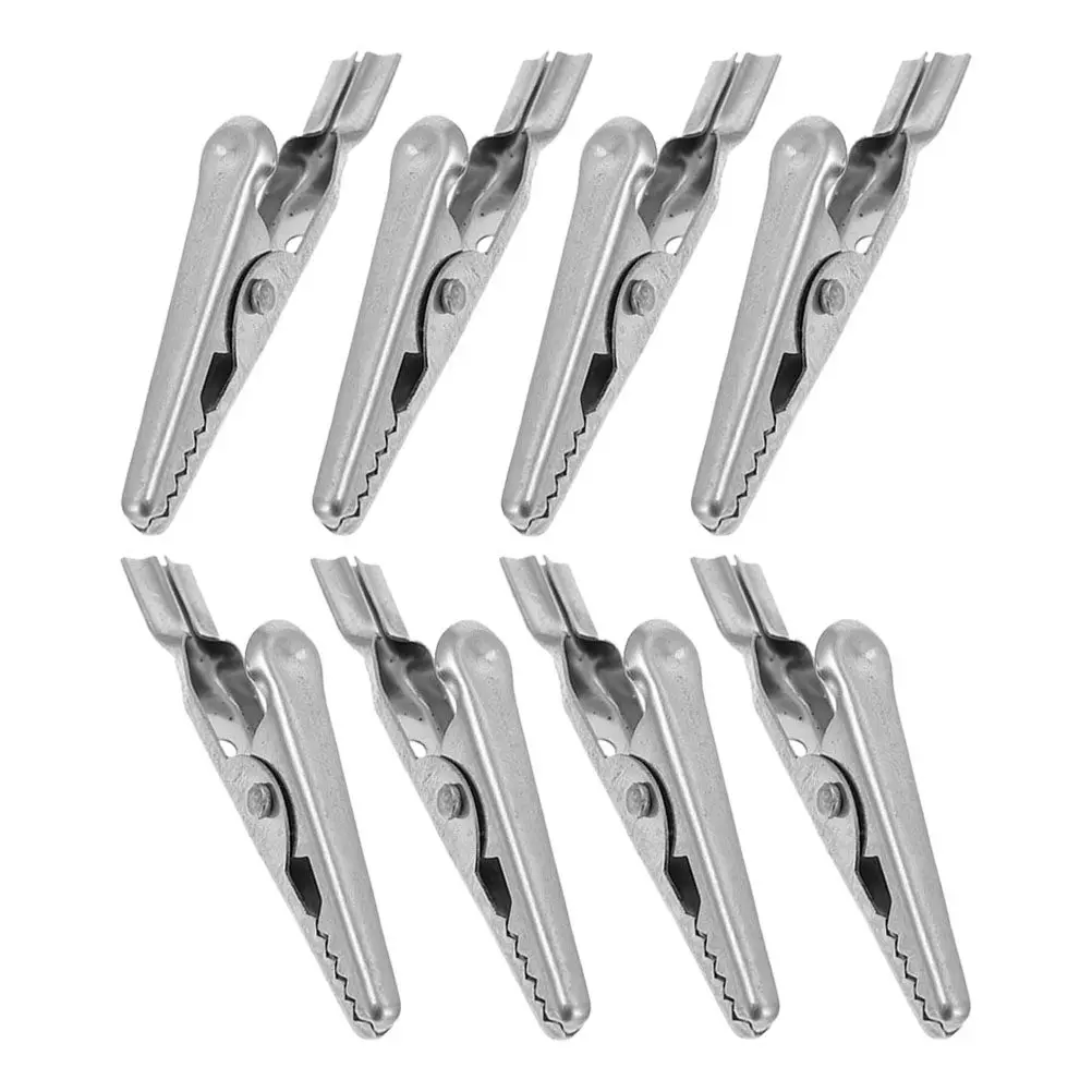 8Pcs Premium 304 Stainless Steel Alligator Clips Corrosion Resistant Electrical Connection Clips for Lab Testing Soldering DIY