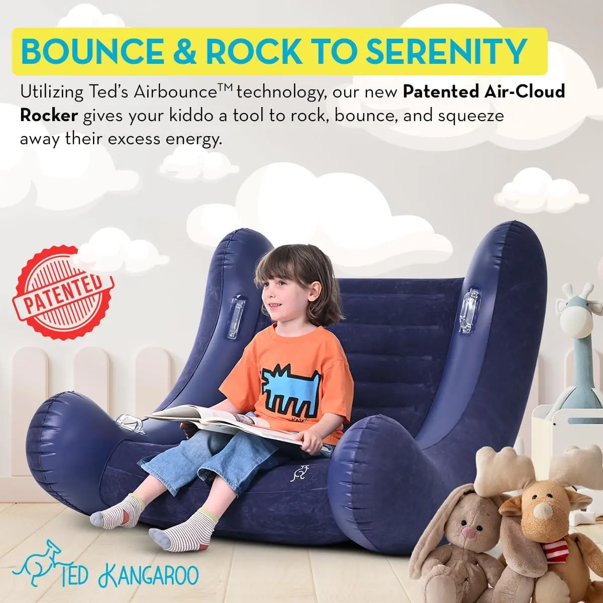 Cloud Rocker Sensory Chair for Kids, Includes Electric Air Pump