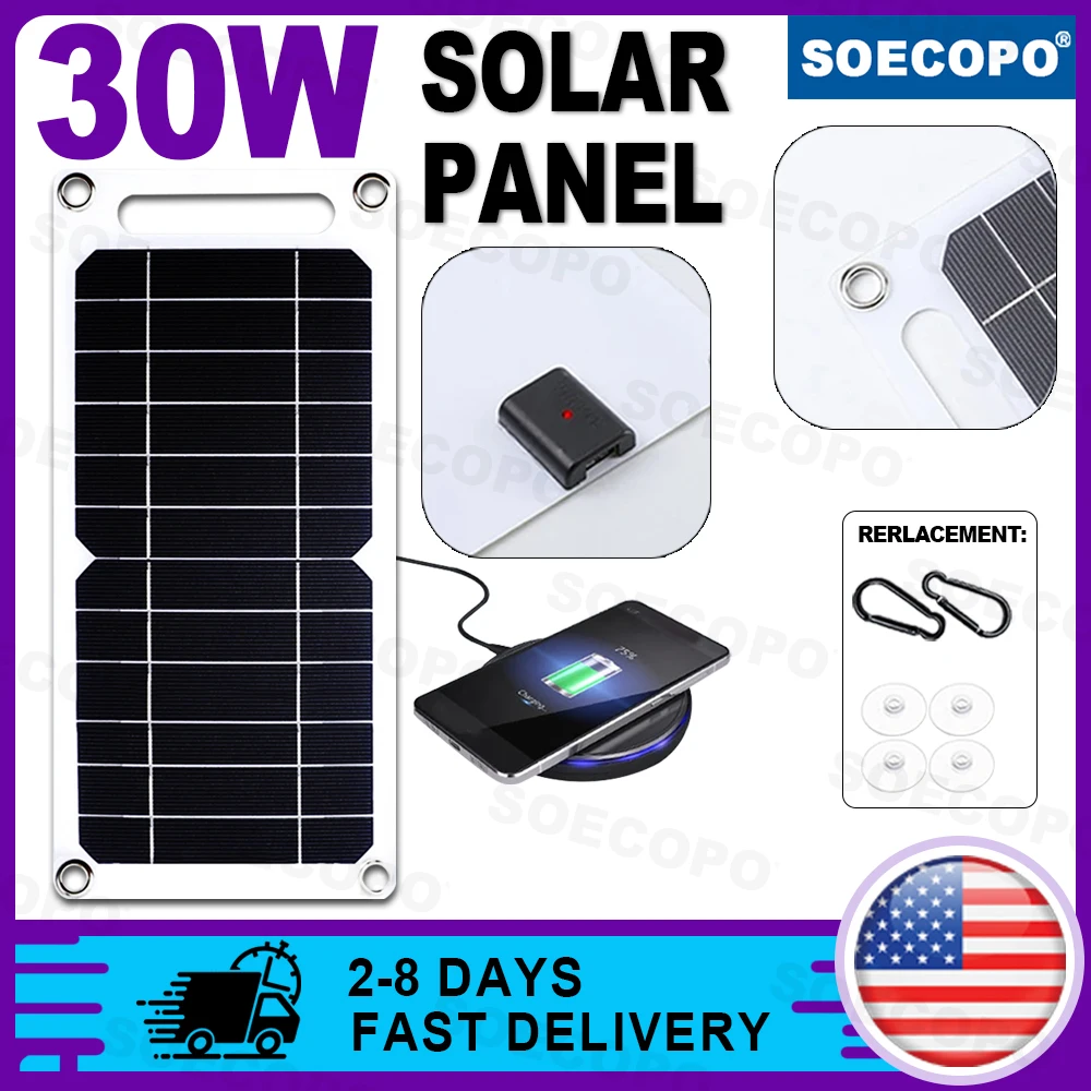 (الولايات المتحدة الأسهم) 35 واط المحمولة قابلة للطي لوحة شاحن بالطاقة الشمسية المزدوج منافذ USB شحن سريع قوة البنك آيفون التخييم السفر في الهواء الطلق #1