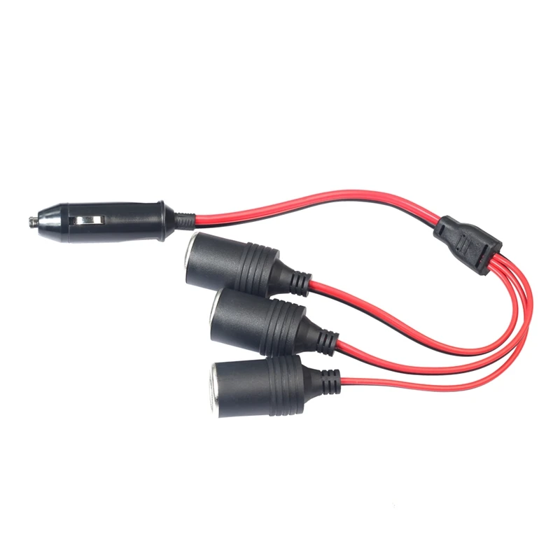 1 To 3 Car Cigarette Lighter 12V 24V Power Charger Adapter 3 Way Socket Splitter Female Socket Plug Extension Cord Cable