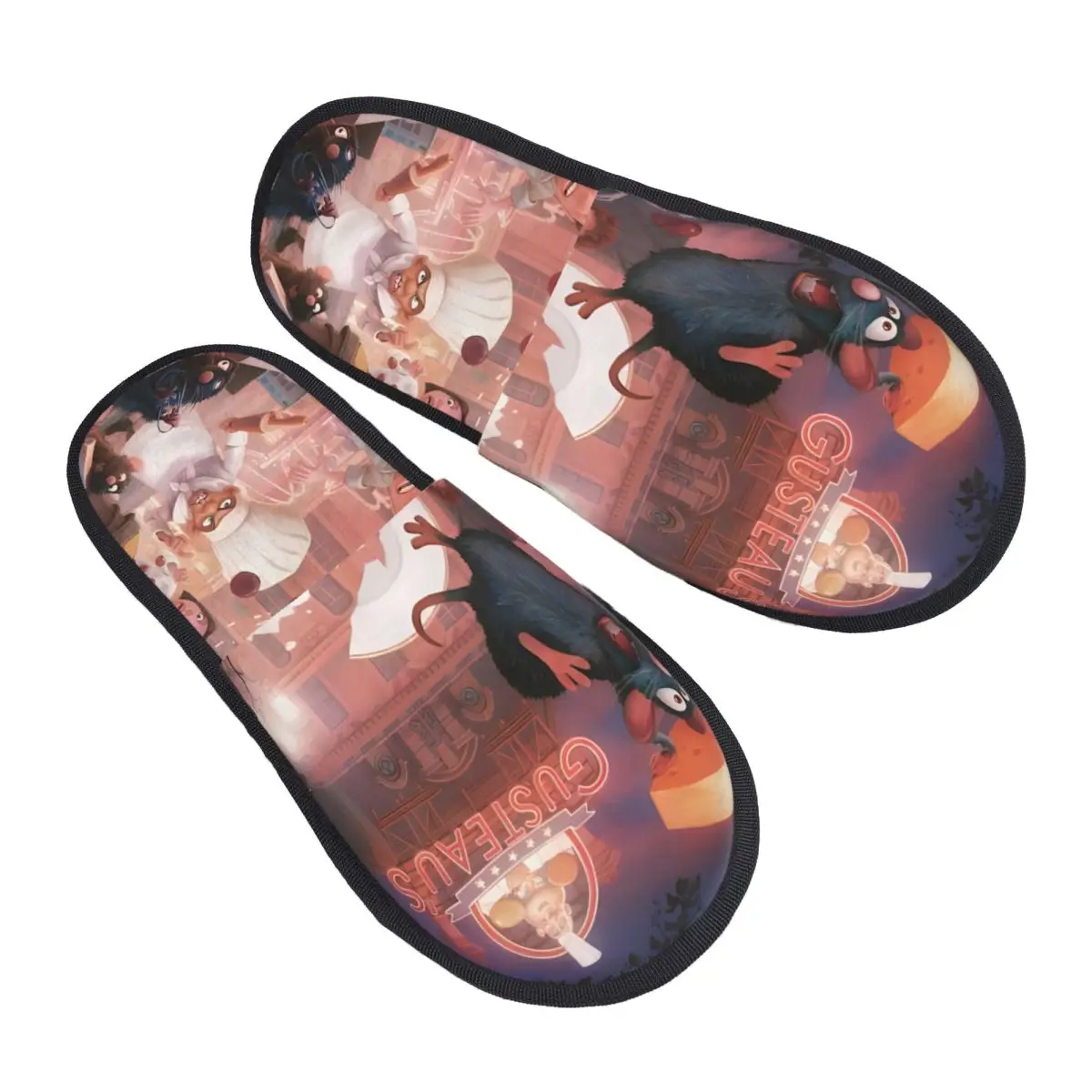 

Домашние тапочки Ratatouille на заказ, женские удобные тапочки из пены с эффектом памяти, Remy Chef, без шнуровки, гостиничные тапочки