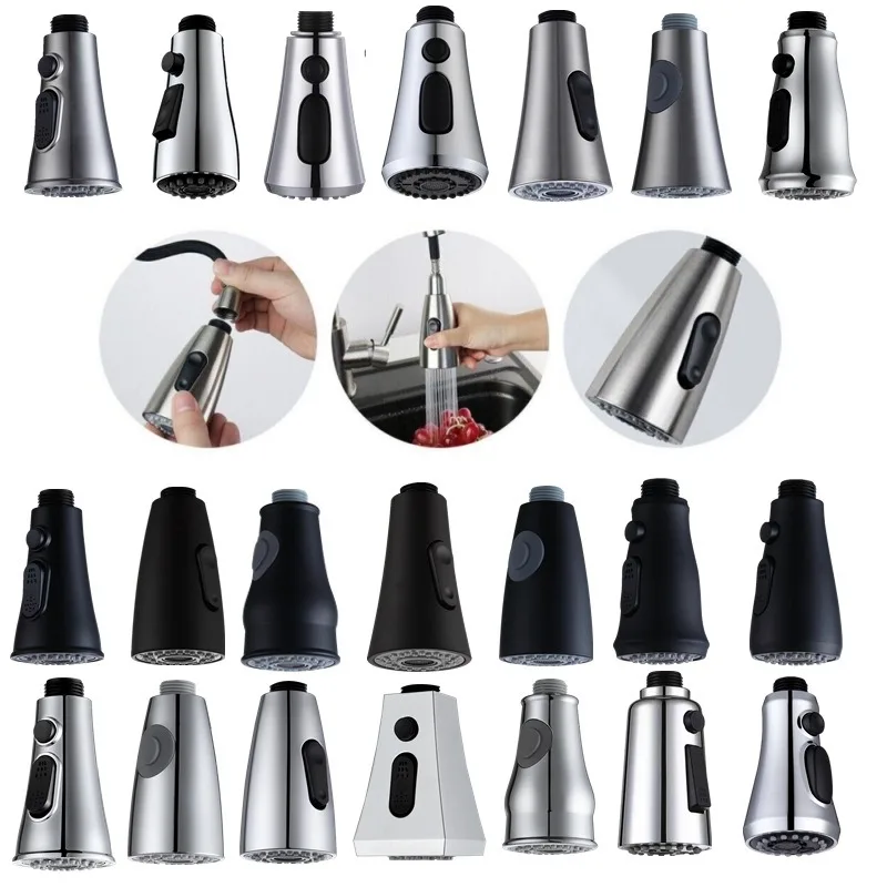 Rociador de grifo extraíble de cocina G1/2, boquilla de chapado, ahorro de agua, cabezal de pulverización de ducha, filtro de grifo de lavabo de baño