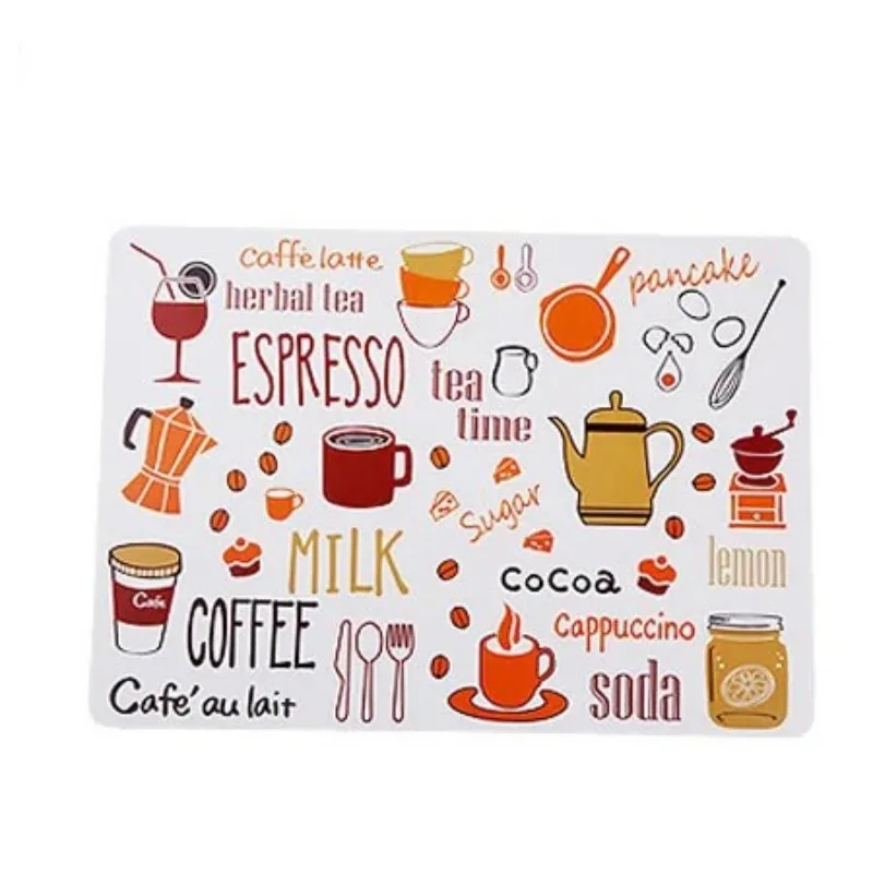 VIKAMA 2/4PCS PVC Placemats Kids Cartoon Table Mat Dining Table Disc Pads Coasters 40*28cm for Kitchen