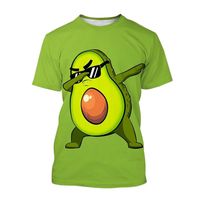 Fashion New Funny Cartoon Avocado graphic t shirts For Men Casual Hip Hop Harajuku Streetwear Oversized Printed Round Neck Tees