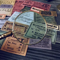 19Pcs Vintage Ticket Craft Paper Retro Junk Journal Ephemera Tim Holtz Style Craft Paper Label Album Scrapbooking Material Paper