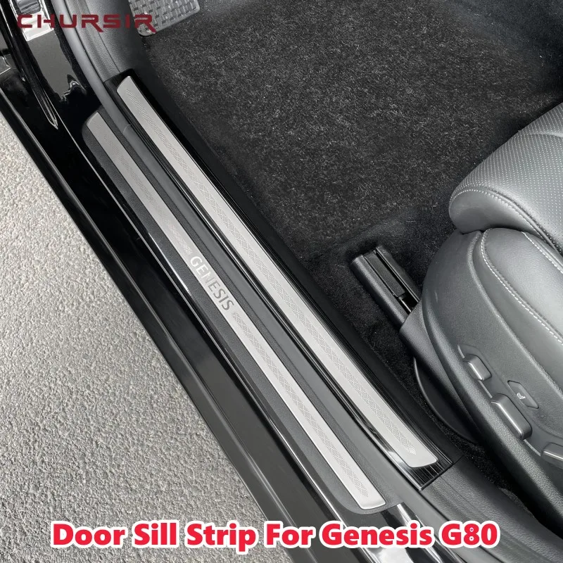 

Door Sill Strip For Genesis G80 Car Threshold Protector Stainless Steel Hight Quality Modification Exterior Accessories