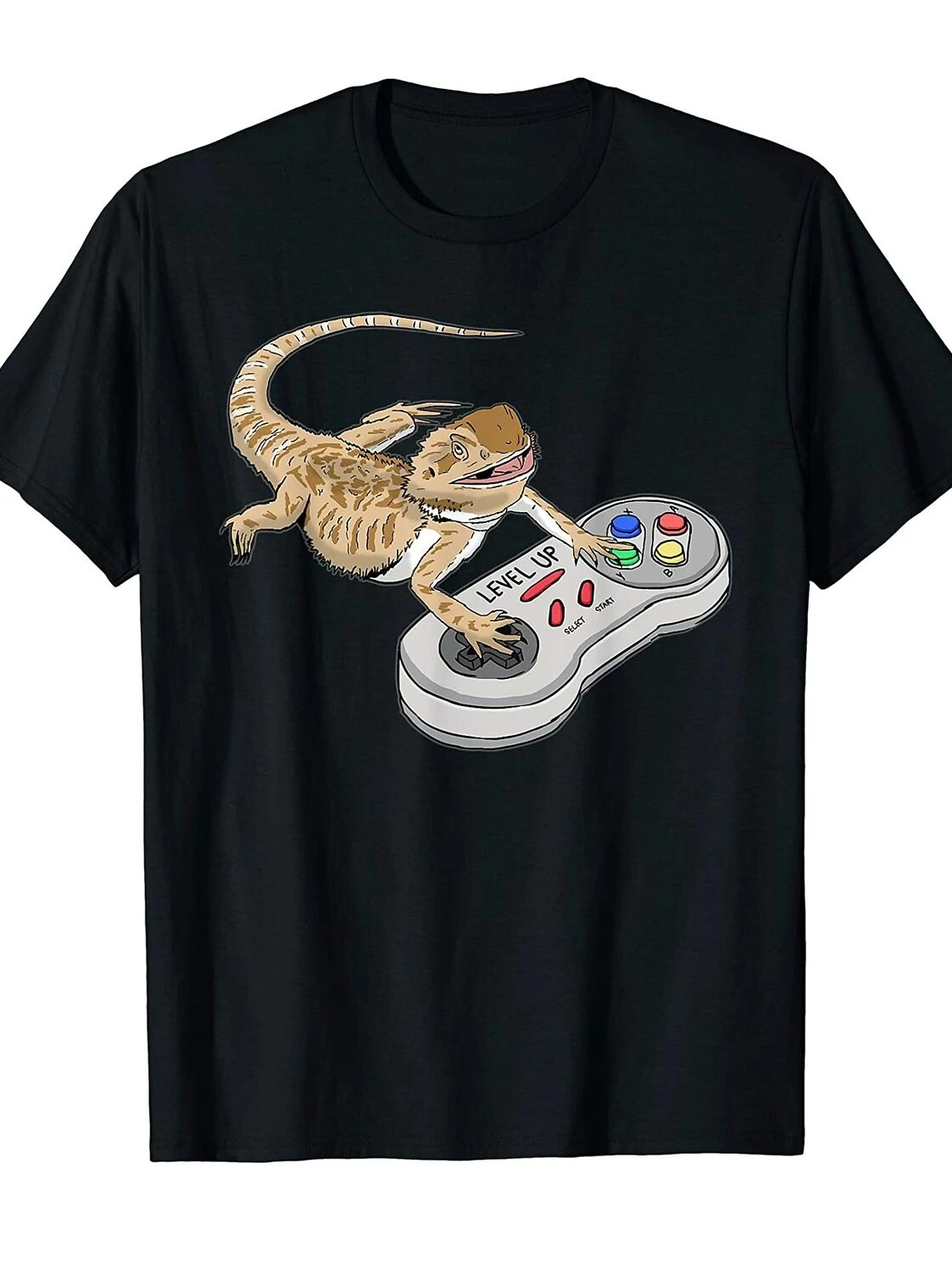 Bearded Dragon Playing Video Game funny Reptiles Gamers Mens T-Shirt. Summer Cotton Short Sleeve O-Neck Unisex T Shirt New S-3XL