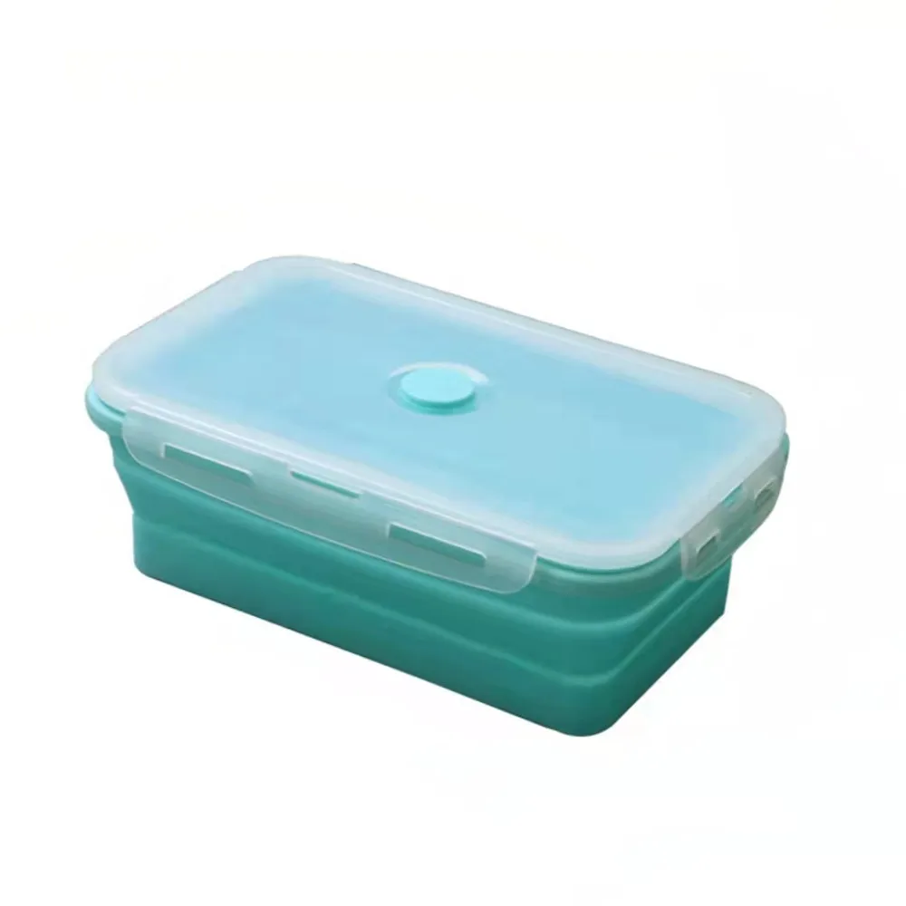 Folding Silicone Lunch Box Portable Microwave Plastic Storage Container