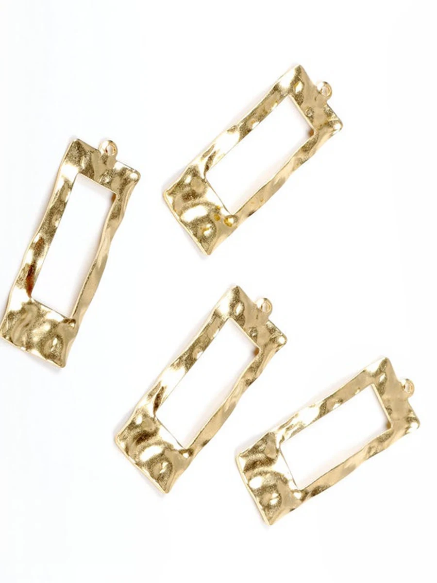 Hammered Brass Charms,Rectangle connector,Findings Accessories For Diy Earrings Necklace Bracelet DIY Making,Jewelry Supplies