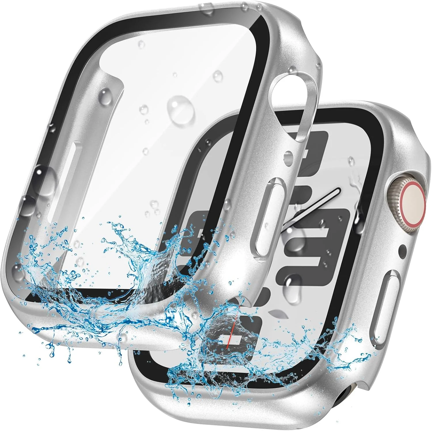 Matte Wasserdichte Uhrenhülle für Apple Watch Series 11 10 9 8 7 6 5 4 SE, 40/41/42/44/45/46mm Mit Gehärtetem Glas Schutzfilm