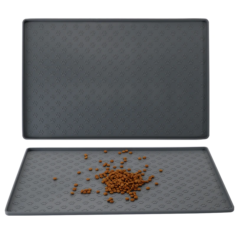

Dog Cat Mat Silicone Pet Feeding Mat Silicone Under Sink Mat Design Wellfine New Product Non-slip Waterproof