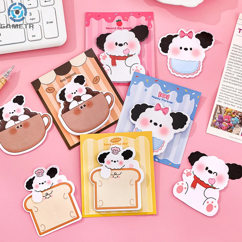 30 fogli Kawaii Animal Sticky Notes Dog Memo pad To Do List Planner Sticker blocco note cancelleria per studenti forniture per ufficio scolastico