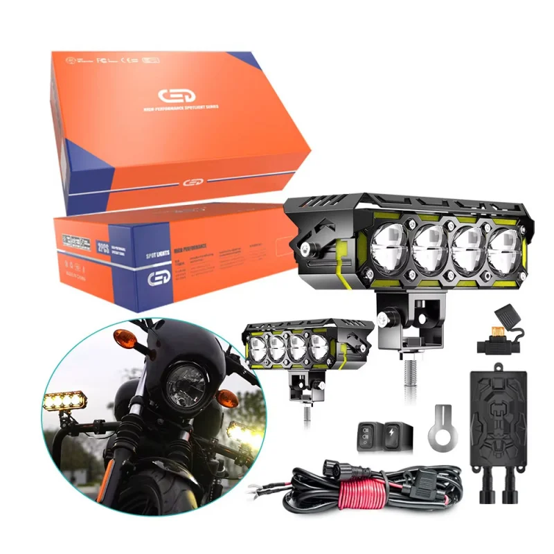 

SAAR MOTOLED Driving Spotlight Dual Color Spotlight Single Eye Double Eye Triple Eye Quad Eye Auxiliary Fog Light