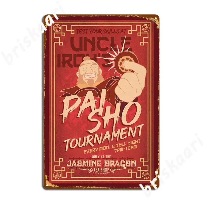 Pai Sho Tournament Metal Plaque Poster Cinema Plaques Club Party Personalized Tin Sign Poster