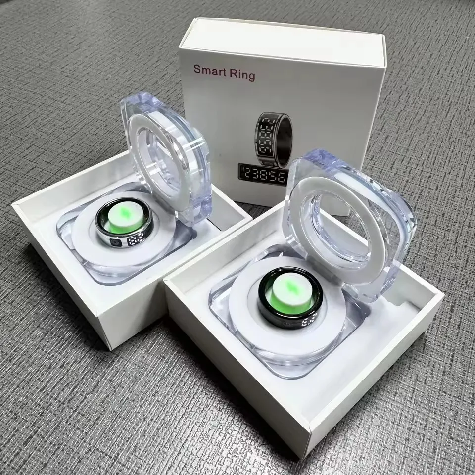 2026 New Sr08 Smart Ring LED Display Screen and Touch, Men Women, Heart Rate Health Monitoring, 5ATM Waterproof Sports Smartring