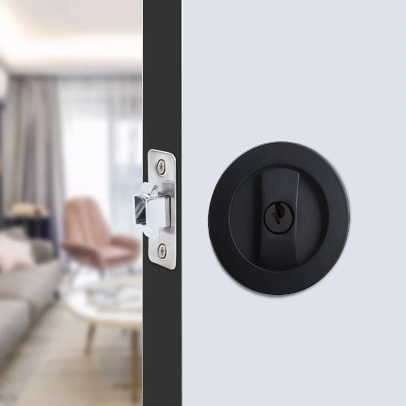 Set Kunci Pintu Saku Tak Terlihat Tersembunyi Baru Kunci Pintu Kamar Mandi Dapur dengan Kunci