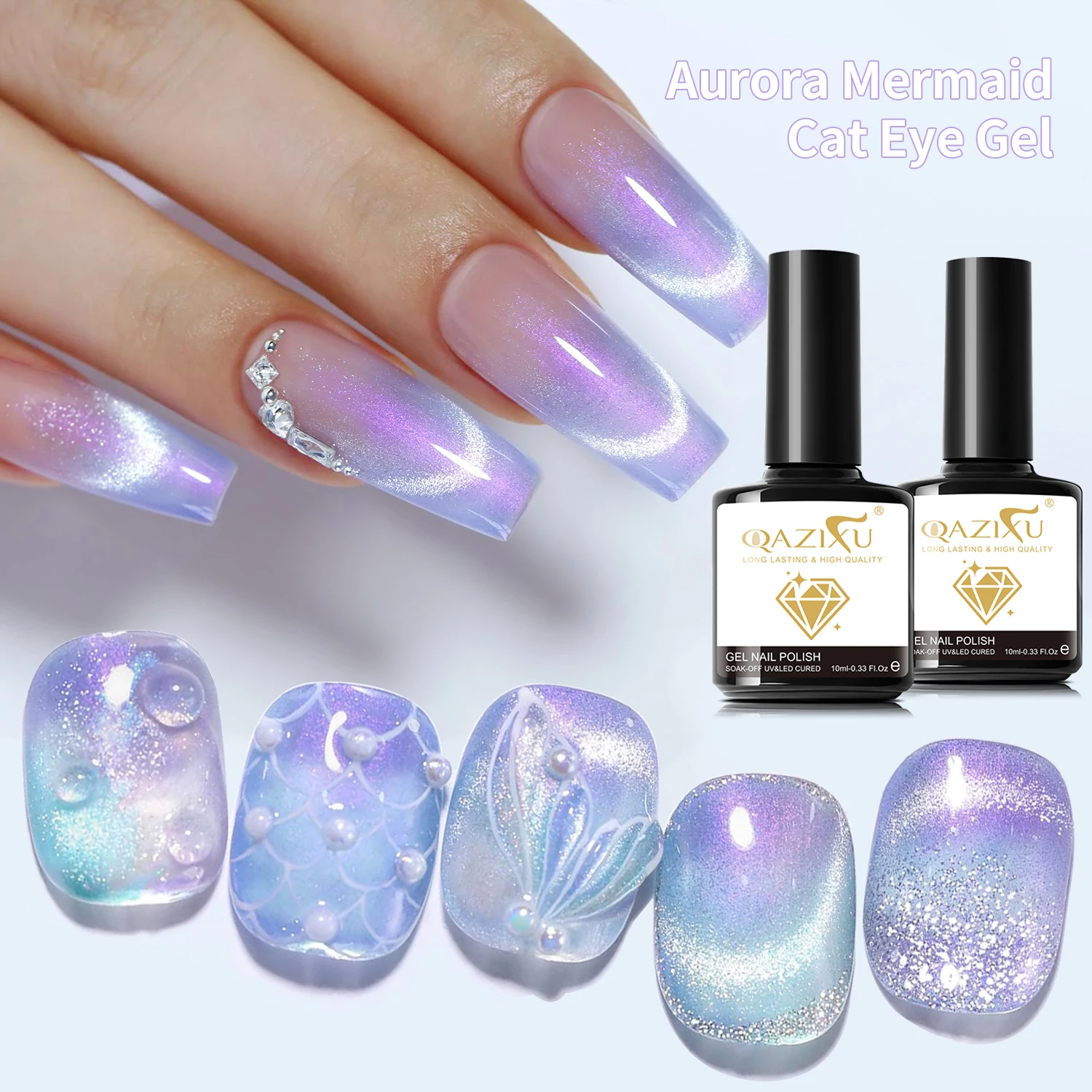 10ml Aurora violet oeil de chat Gel hiver nord brillant magnétique Gel vernis tremper UV LED Gel vernis Nail Art automne