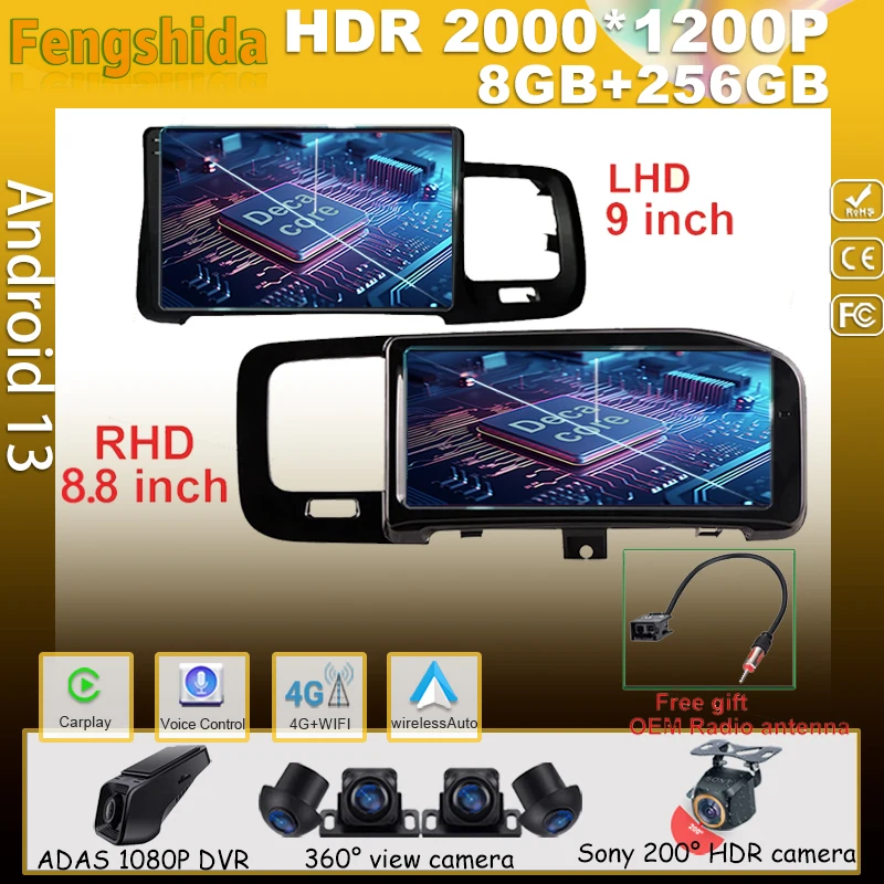 

Car Android For Volvo S60 V60 2008-2020 LHD RHD Auto Radio Multimedia No 2din Player Screen Stereo DVD Video Player QLED BT GPS