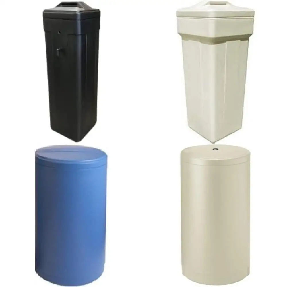 大容量ブラックウォーターソフトナー塩とブラインタンク（安全フロート付き）- 11x11x38インチ（正方形）