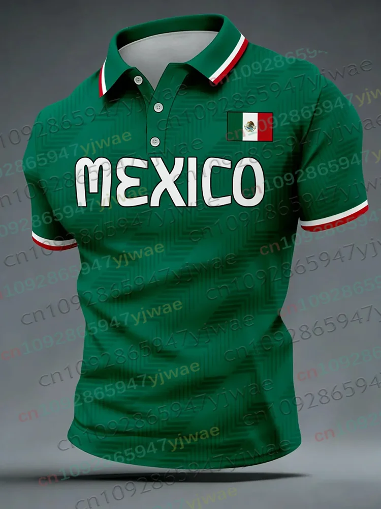 Mexico Special Football Jersey Men Women Casual Sport Breathable Top for Competition Training Polo Shirt Summer Parent-child Top