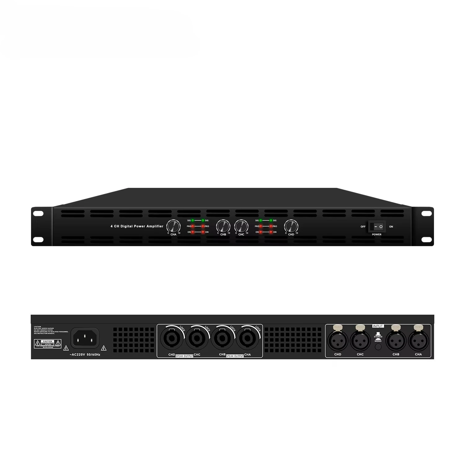 600W*4 Sound Amplifiers Dj Digital Power Amplifier for Professional Audio Stage Performances DJ Bass Speaker