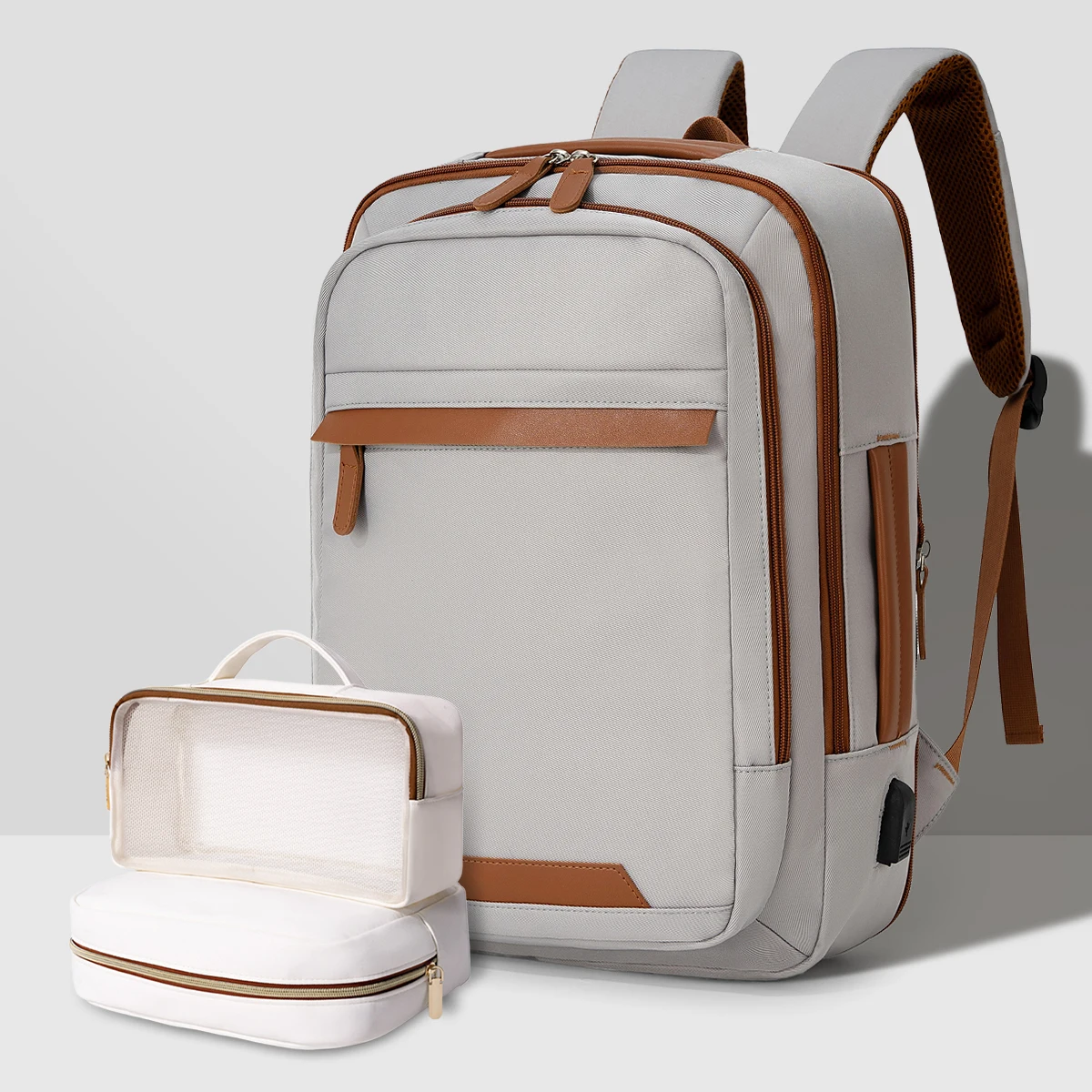 myco Hochwertiger wiederaufladbarer USB-Rucksack für Herren, wasserdichte Tasche, großer Laptop-Rucksack, Unisex, Schultasche, Jugendrucksack 7