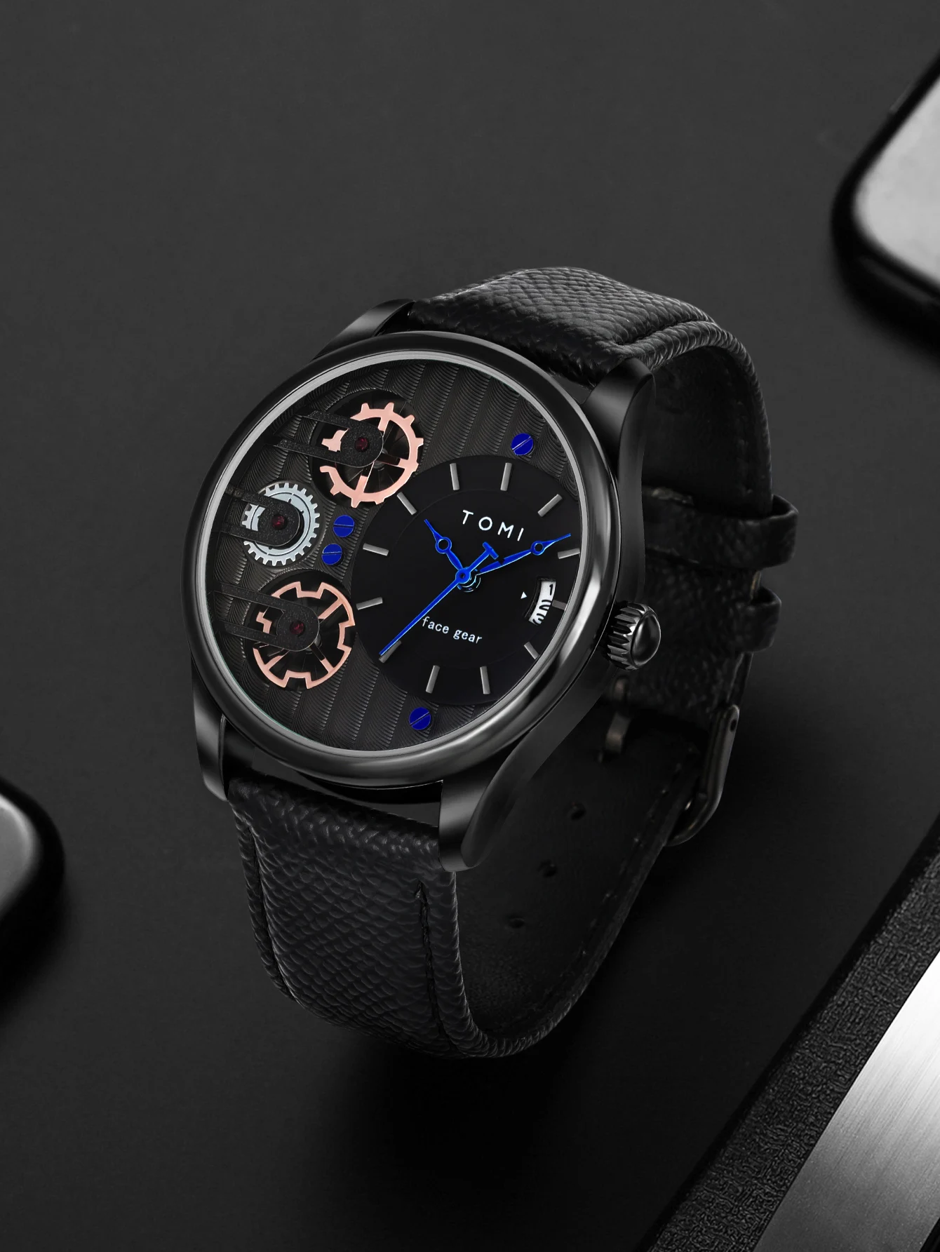 Tomi Herren Geschenk box Kombination Set Uhr Luxus und einfache Business abnehmbare Armband Quarzuhr Herren uhr Festival Geschenk – Detail 12