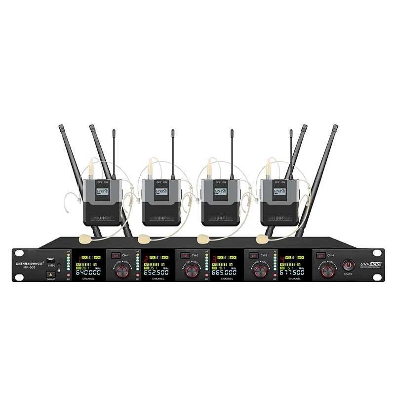 

Fulinda Wireless Microphone 4 Channel Headset Microphone