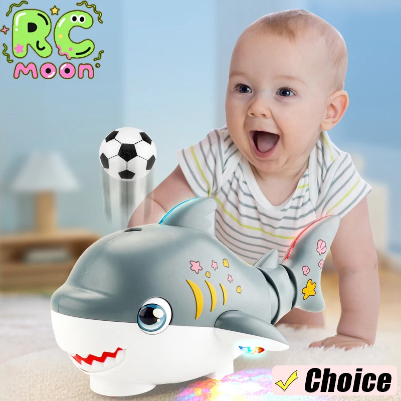 

Милая электрическая игрушка-акула с качелей, выдувной мяч, музыкальный свет, обучающая игрушка с мультяшным животным для раннего обучения для детей